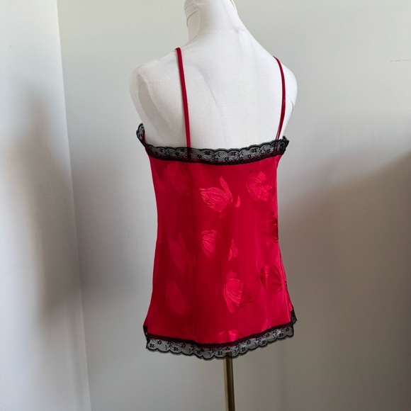 Y2K Red Rose Lace Camisole | Vintage Satin Tank Top | Fairycore Lingerie Style - Picture 5 of 6